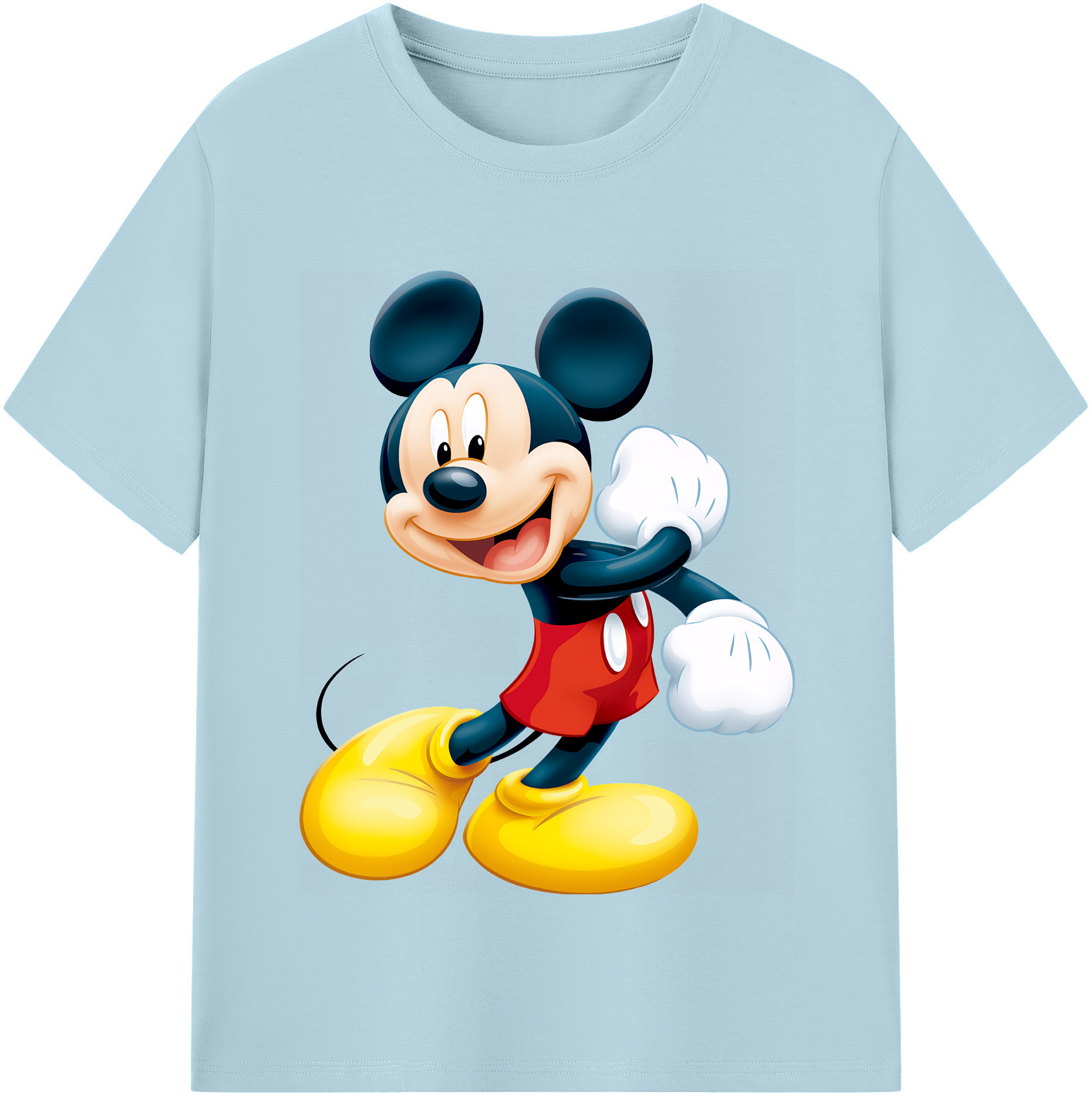 （画像用） ミッキーマウス Mickey Mouse 綿100％半袖Tシャツ（フロントプリント）